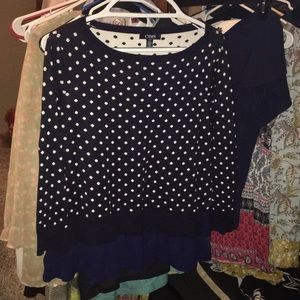 Blue polkadot sweater